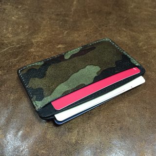 Camouflage saffiano leather card holder